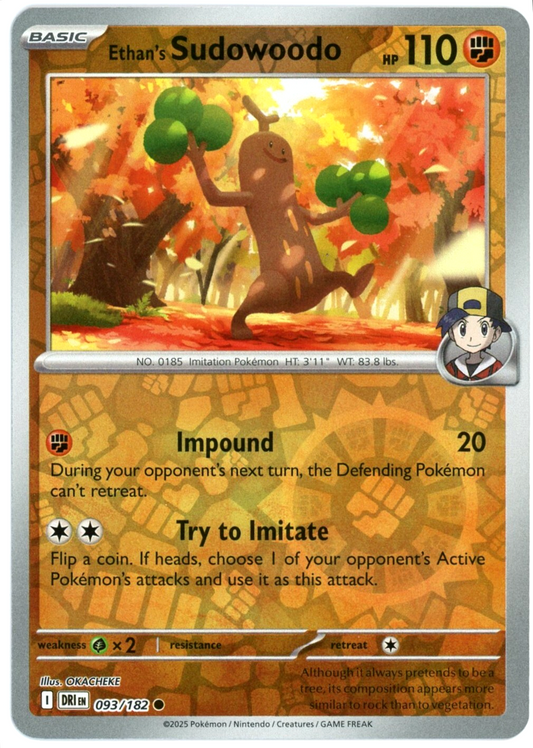 093/182 Ethan's Sudowoodo (Reverse Holo) - Destined Rivals - Pokémon card (English)