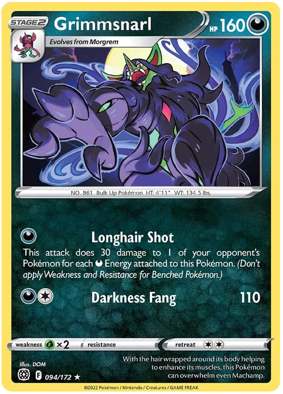 094/172 Grimmsnarl (Rare) (Brilliant Stars) Pokemon card (English)
