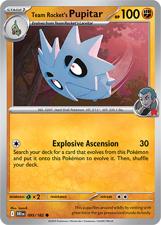 095/182 Team Rocket's Pupitar - Destined Rivals- Pokémon card (English)