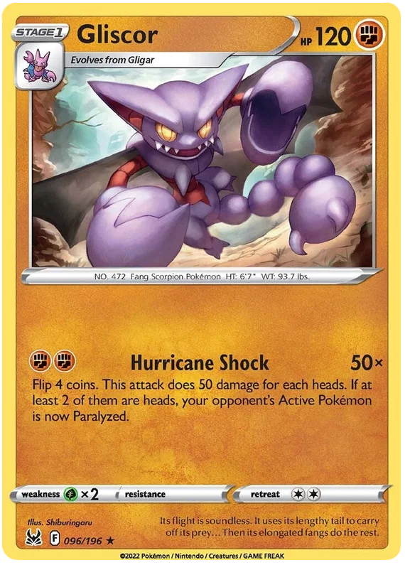 096/196 Gliscor (Rare) (Lost Origin) Pokemon card (English)