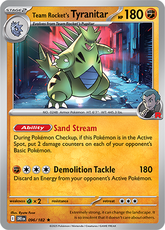 096/182 Team Rocket's Tyranitar (Holo) - Destined Rivals - Pokémon card (English)