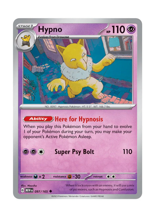 097/165 Hypno - Pokémon 151 - Pokémon card