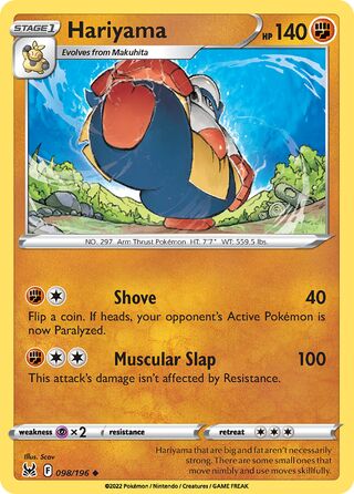 098/196 Hariyama (Lost Origin) Pokemon card (English)