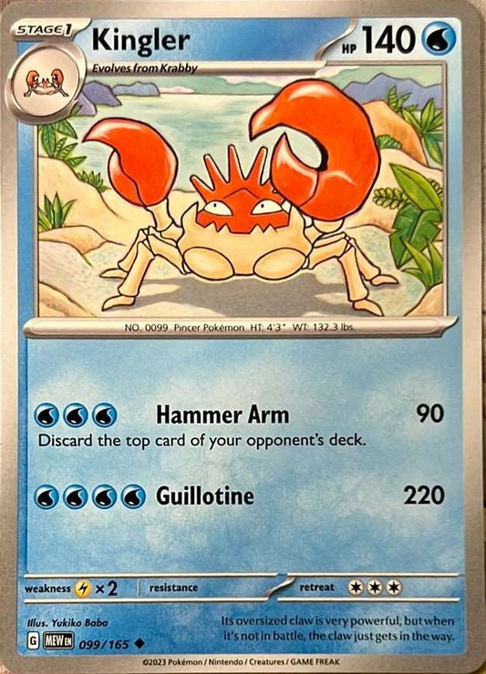 099/165 Kingler - Pokémon 151 - Pokémon card (English)