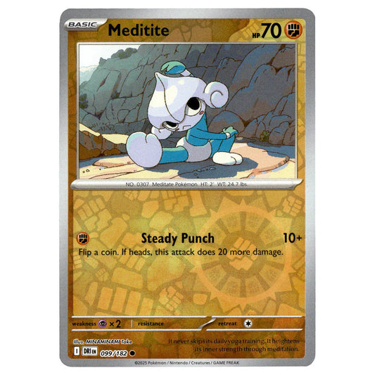 099/182 Meditite (Reverse Holo) - Destined Rivals - Pokémon card (English)