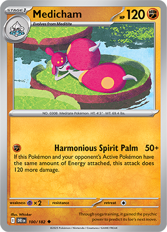 100/182 Medicham - Destined Rivals - Pokémon card (English)