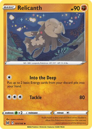 101/196 Relicanth (Lost Origin) Pokemon card (English)