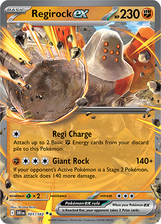 101/182 Regirock EX - Destined Rivals - Pokémon card (English)