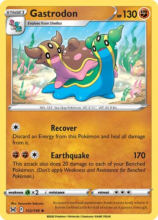 102/196 Gastrodon (Lost Origin) Pokemon card (English)