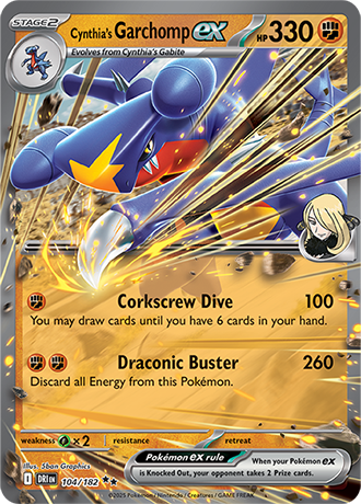 104/182 Cynthia's Garchomp EX - Desined Rivals - Pokémon card (English)