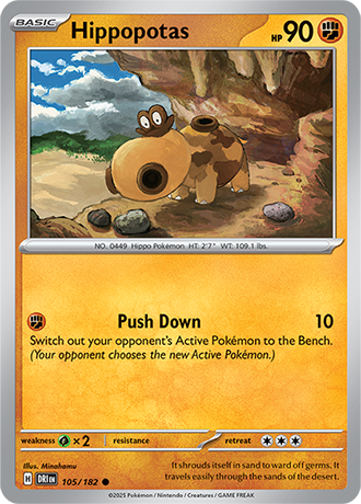 105/182 Hippopotas - Destined Rivals - Pokémon card (English)