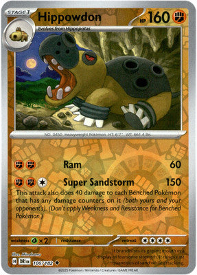 106/182 Hippowdon (Reverse Holo) - Destined Rivals - Pokémon card (English)