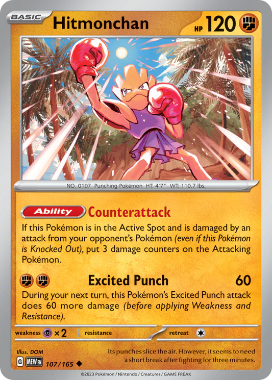 107/165 Hitmonchan - Pokémon 151 - Pokémon card (English)