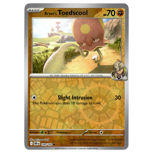 109/182 Arven's Toedscool (Reverse Holo) - Destined Rivals - Pokémon card (English)