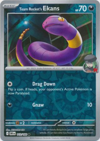 112/182 Team Rocket's Ekans (Reverse Holo) - Destined Rivals - Pokémon card (English)