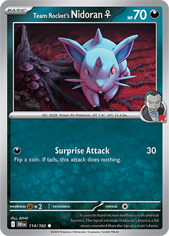 114/182 Team Rocket's Nidoran (Female) - Destined Rivals - Pokemon card (English)