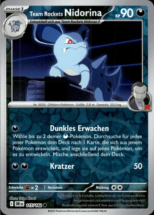 115/182 Team Rocket's Nidorina (Reverse Holo) - Destined Rivals - Pokémon card (English)