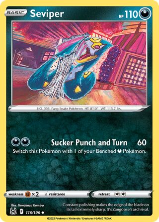 116/196 Seviper (Lost Origin) Pokemon card (English)
