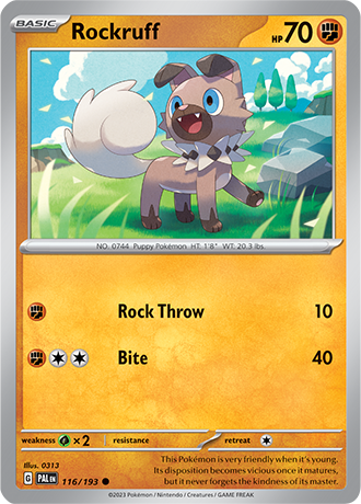 116/193 Rockruff - Paldea Evolved - Pokémon card (English)