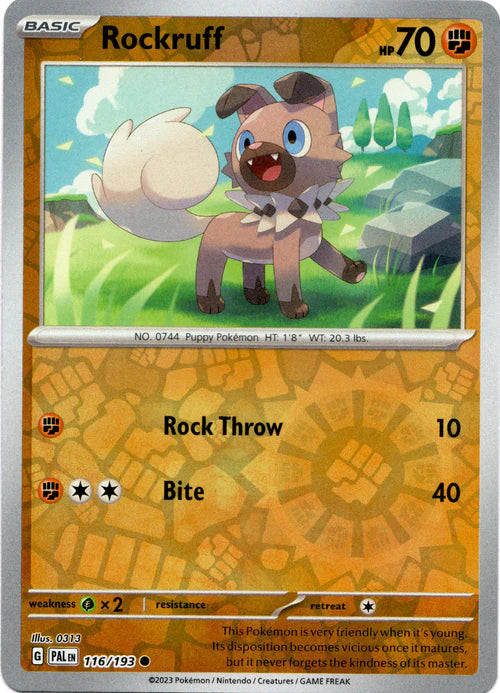 116/193 Rockruff (Reverse holo) - Paldea Evolved - Pokémon card (English)