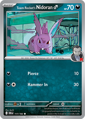 117/182 Team Rocket's Nidoran (Male) - Destined Rivals - Pokémon card (English)