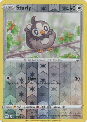117/172 Starly (Reverse Holo) (Brilliant Stars) Pokemon card (English)