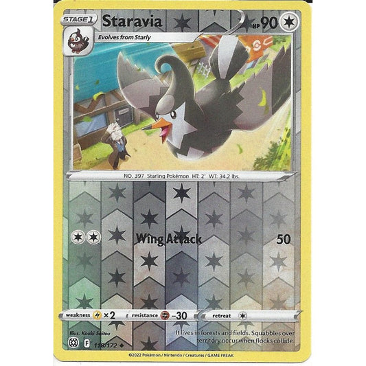118/172 Staravia (Reverse Holo) (Brilliant Stars) Pokemon card (English)