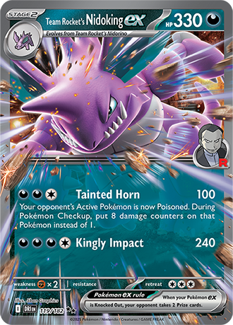 119/182 Team Rocket's Nidoking EX - Destined Rivals - Pokémon card (English)