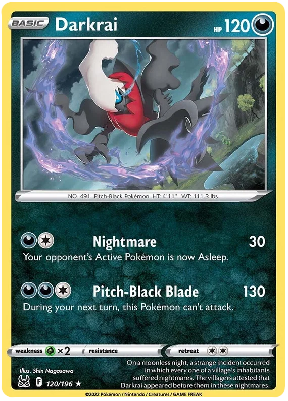 120/196 Darkrai (Holo) (Lost origin) Pokemon card (English)