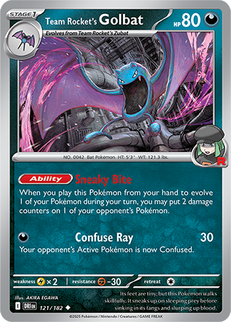 121/182 Team Rocket's Golbat - Destined Rivals - Pokémon card (English)