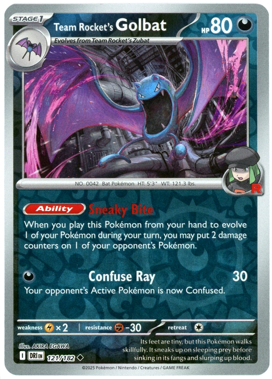 121/182 Team Rocket's Golbat (Reverse Holo) - Destined Rivals - Pokémon card (English)