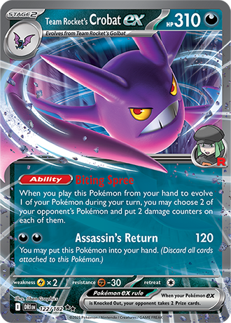 122/182 Team Rocket's Crobat EX - Destined Rivals - Pokémon card (English)