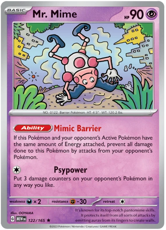 122/165 Mr. Mime (Rare/Holo) - Pokémon 151 - Pokémon card (English)