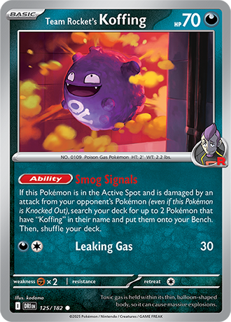 125/182 Team Rocket's Koffing - Destined Rivals - Pokémon card (English)