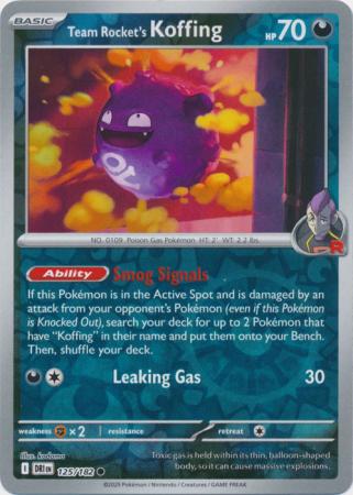 125/182 Team Rocket's Koffing (Reverse Holo) - Destined Rivals - Pokémon card (English)