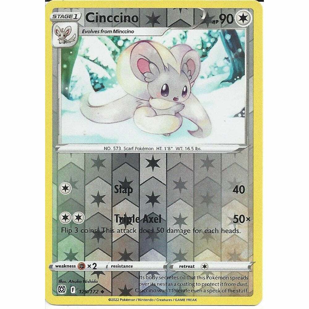125/172 Cinccino (Reverse Holo) (Brilliant Stars) Pokemon card (English)