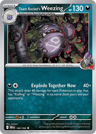 126/182 Team Rocket's Weezing - Destined Rivals - Pokémon card (English)