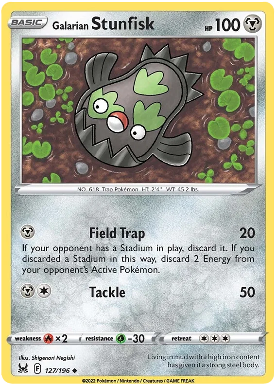 127/196 Galarian Stunfisk (Pokemon card (English)
