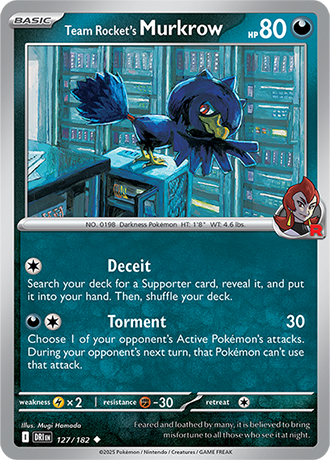 127/182 Team Rocket's Murkrow - Destined Rivals - Pokémon card (English)
