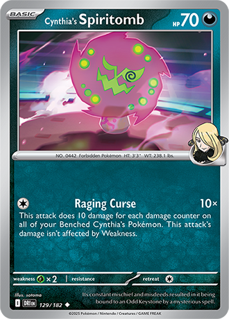 129/182 Cynthia's Spiritomb - Destined Rivals - Pokémon card (English)