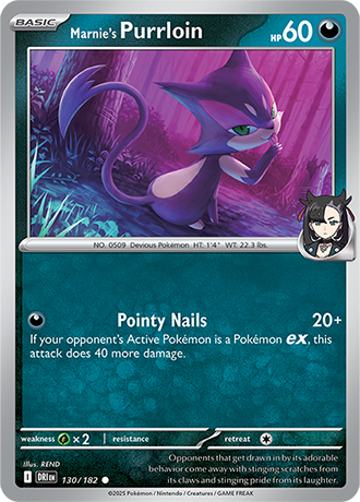 130/182 Marnie's Purrloin - Destined Rivals - Pokémon card (English)