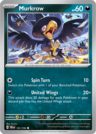 131/193 Murkrow - Paldea Evolved - Pokémon card (English)