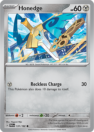 131/182 Honedge / Basic / Common (Paradox rift) Pokémon card (English)