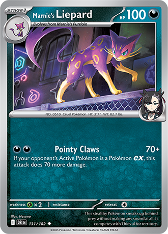 131/182 Marnie's Liepard - Destined Rivals - Pokémon card (English)