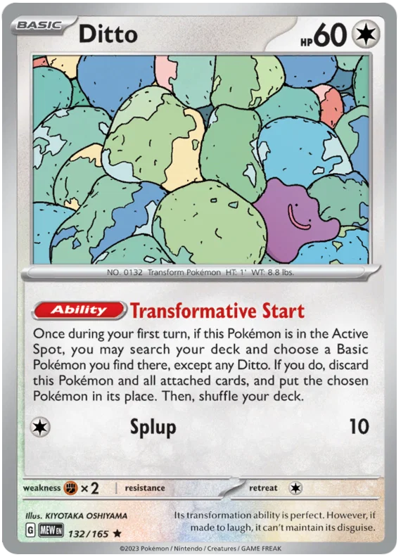 132/165 Ditto (Rare/Holo) (Pokémon 151) Pokémon card (English)