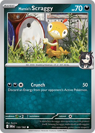 132/182 Marnie's Scraggy - Destined Rivals - Pokémon card (English)
