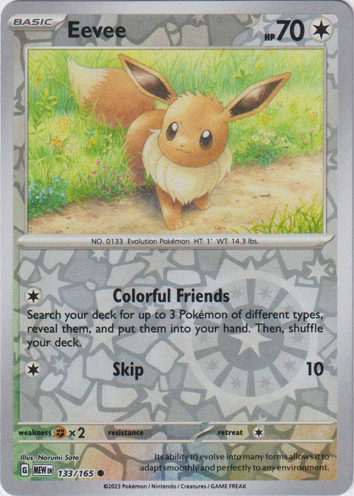 133/165 Eevee (Reverse holo) - Pokémon 151 - Pokémon card (English)