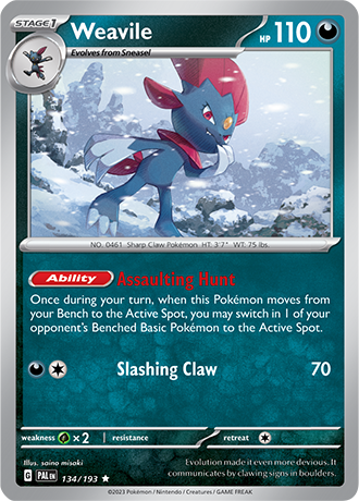 134/193 Weavile Holo - Paldea Evolved - Pokémon card (English)