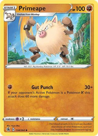 134/264 Primeape / Stage 1 / Uncommon (Fusion Strike) English card