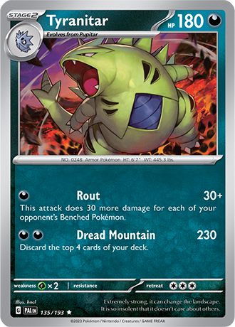 135/193 Tyranitar Holo - Paldea Evolved - Pokémon Card (English)